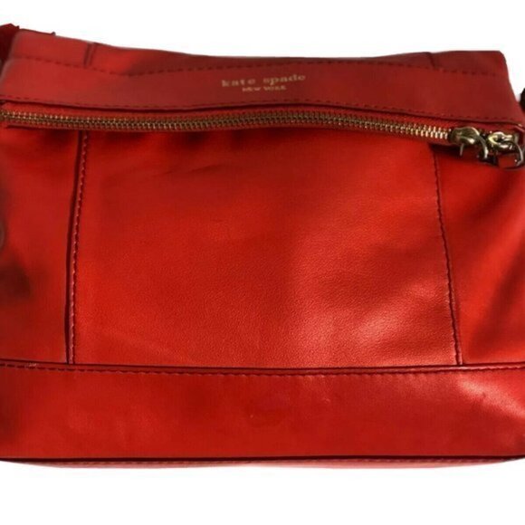 Kate Spade handbag Leather Purse tote red Orange - Picture 11 of 14